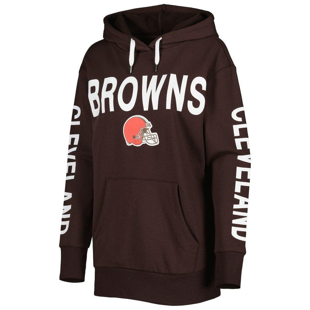 Cleveland Browns G-III 4Her by Carl Banks Women's Extra Point Pullover Hoodie - Brown discount