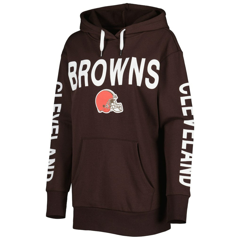 Cleveland Browns G-III 4Her by Carl Banks Women's Extra Point Pullover Hoodie - Brown discount