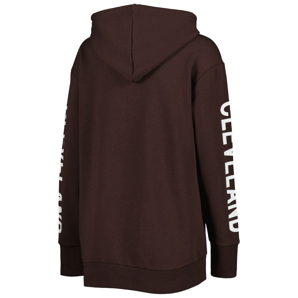 Cleveland Browns G-III 4Her by Carl Banks Women's Extra Point Pullover Hoodie - Brown discount