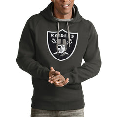 Las Vegas Raiders Antigua Victory Pullover Hoodie - Charcoal cheap