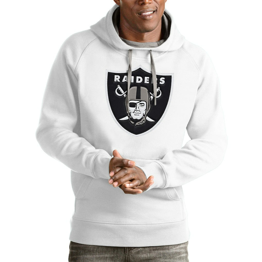 Las Vegas Raiders Antigua Victory Pullover Hoodie - White on sale