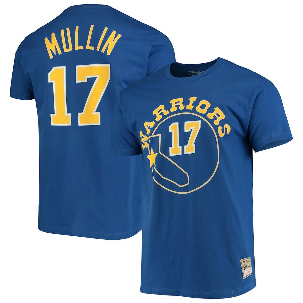 Chris Mullin Golden State Warriors Hardwood Classics Name & Number Team T-Shirt sale - Royal | Mitchell & Ness outlet