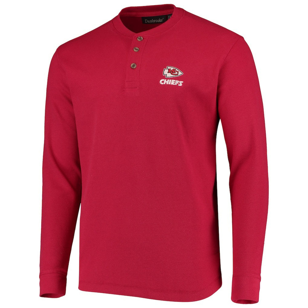 Kansas City Chiefs Dunbrooke Logo Maverick Thermal Henley Long Sleeve T-Shirt - Red for sale