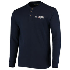 New England Patriots Dunbrooke Logo Maverick Thermal Henley Long Sleeve T-Shirt - Navy on sale