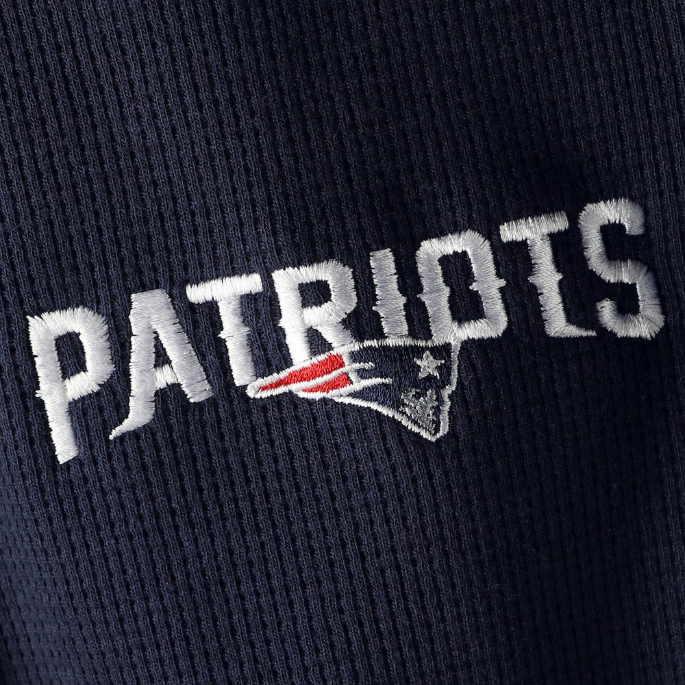 New England Patriots Dunbrooke Logo Maverick Thermal Henley Long Sleeve T-Shirt - Navy on sale