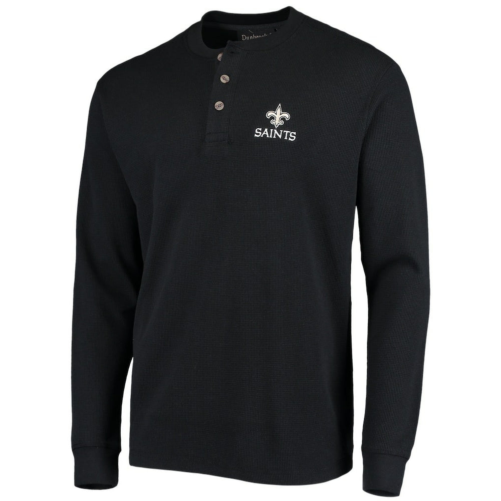 New Orleans Saints Dunbrooke Logo Maverick Thermal Henley Long Sleeve T-Shirt - Black online