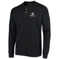 New Orleans Saints Dunbrooke Logo Maverick Thermal Henley Long Sleeve T-Shirt - Black online