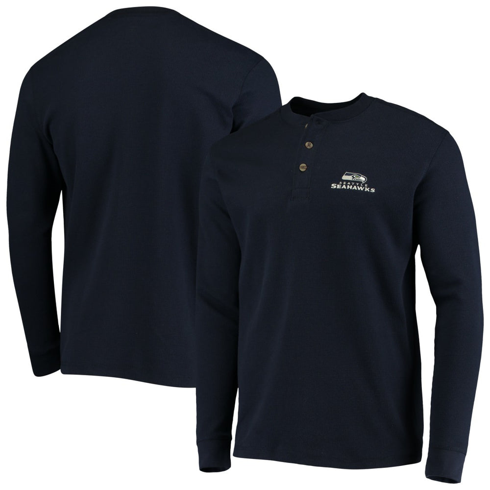 Seattle Seahawks Dunbrooke Logo Maverick Thermal Henley Long Sleeve T-Shirt - Navy online