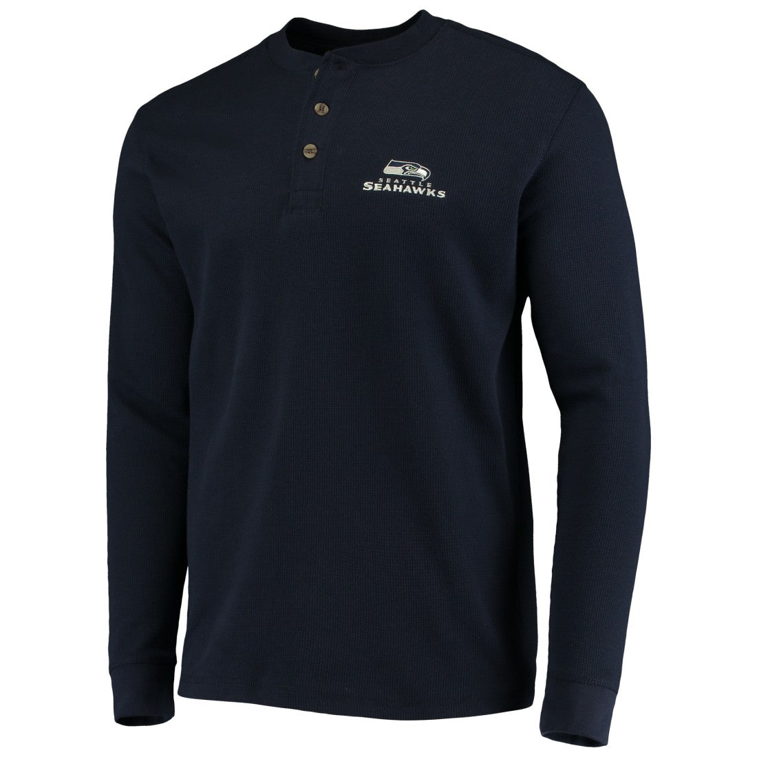 Seattle Seahawks Dunbrooke Logo Maverick Thermal Henley Long Sleeve T-Shirt - Navy online