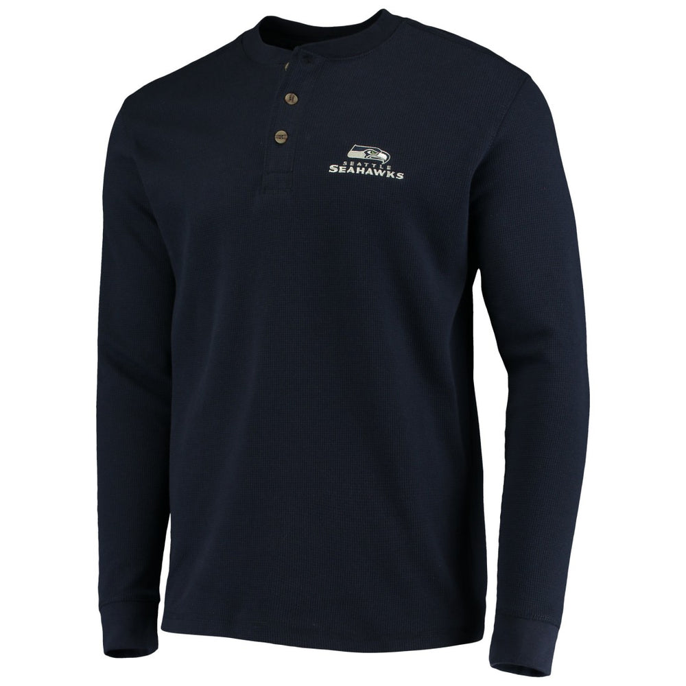 Seattle Seahawks Dunbrooke Logo Maverick Thermal Henley Long Sleeve T-Shirt - Navy online