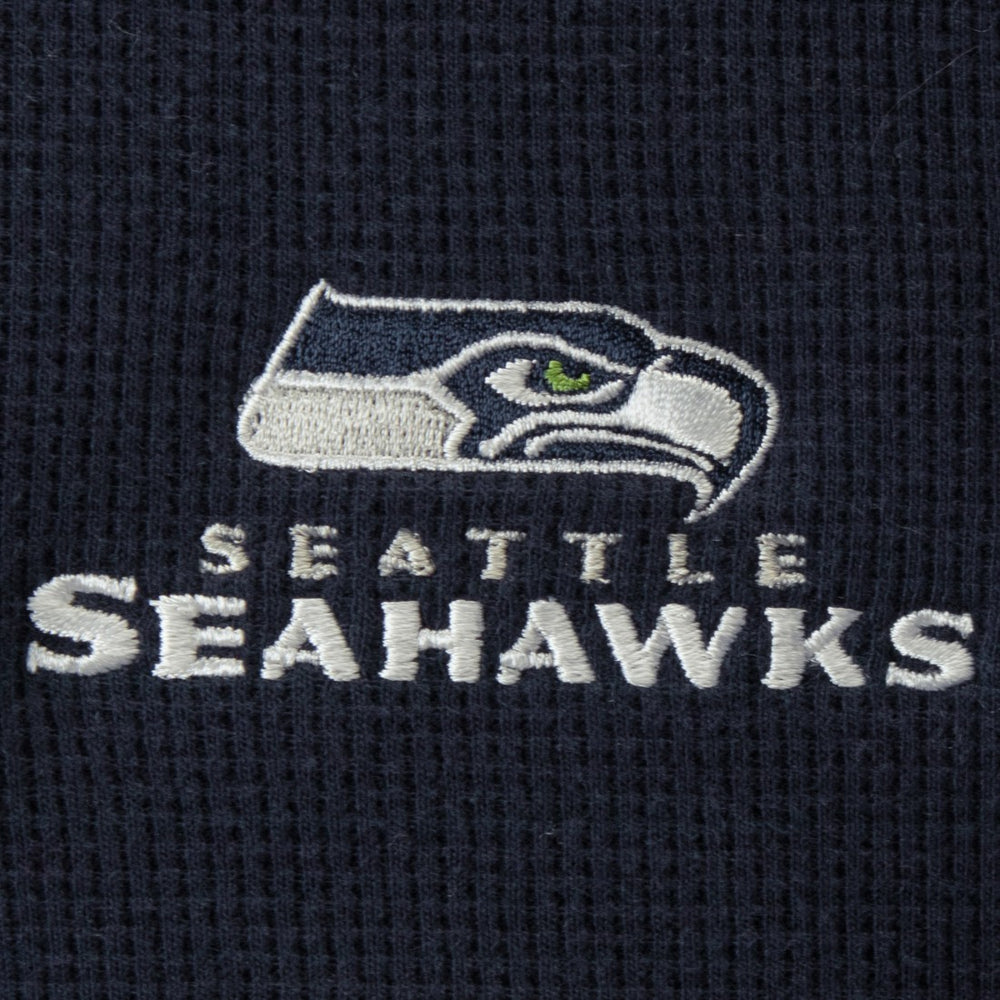 Seattle Seahawks Dunbrooke Logo Maverick Thermal Henley Long Sleeve T-Shirt - Navy online