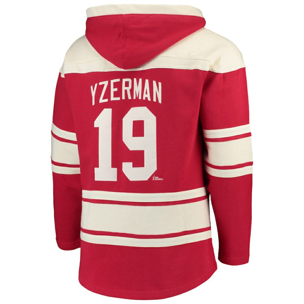 Steve Yzerman Detroit Red Wings '47 Player Lacer Pullover Hoodie Red