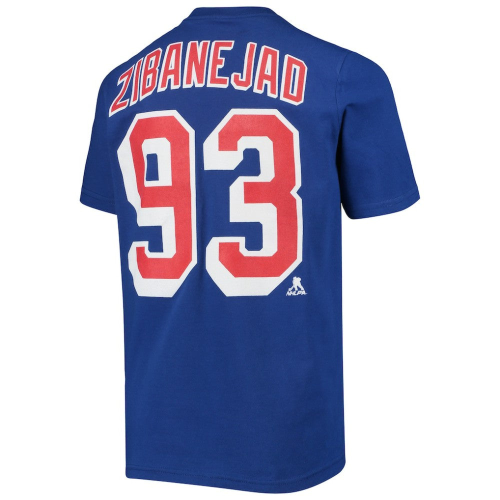 Mika Zibanejad New York Rangers Youth Player Name & Number T-Shirt Blue