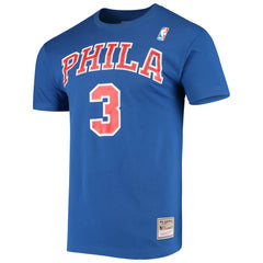 Allen Iverson Philadelphia 76ers Hardwood Classics Name & Number Player T-Shirt - Royal | Mitchell & Ness shop
