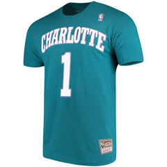 Muggsy Bogues Charlotte Hornets Hardwood Classics Name & Number Player T-Shirt - Teal | Mitchell & Ness cheap