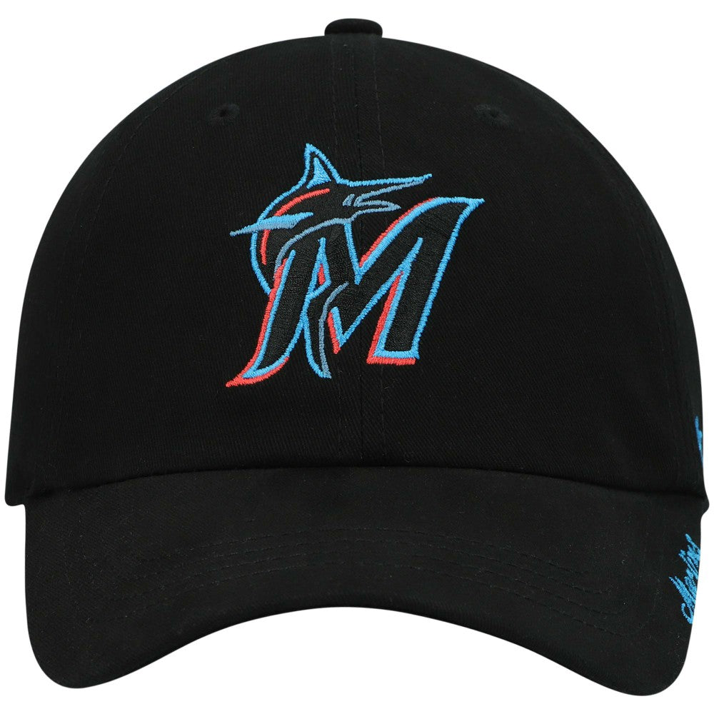Miami Marlins Women's Team Miata Clean Up Adjustable Hat - Black | 47 brand
