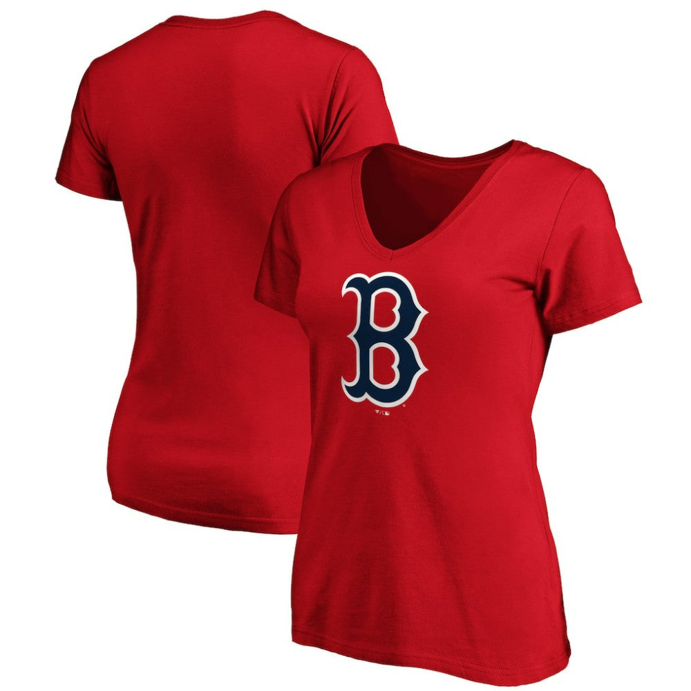 Boston Red Sox Women's Core Official Logo V-Neck T-Shirt - Red
