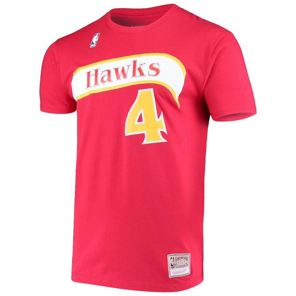 Spud Webb Atlanta Hawks Hardwood Classics Name & Number T-Shirt - Red | Mitchell & Ness sale
