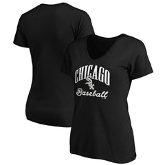 Chicago White Sox Women's Victory Script V-Neck T-Shirt - Black