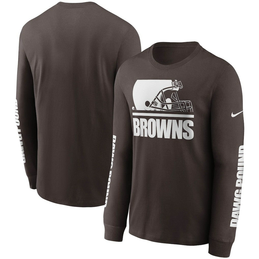Cleveland Browns Split Local Long Sleeve T-Shirt - Brown | Nike sale