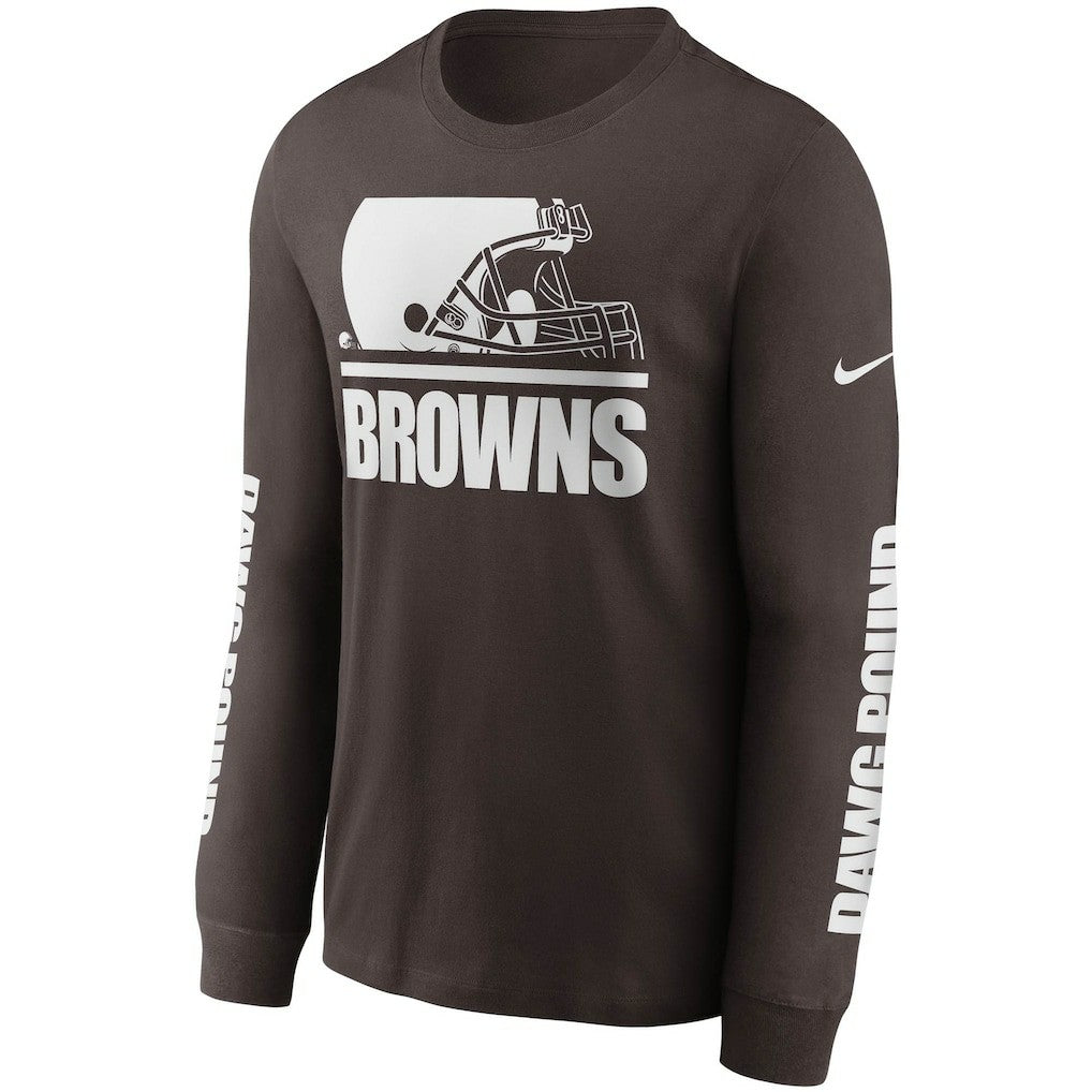 Cleveland Browns Split Local Long Sleeve T-Shirt - Brown | Nike sale