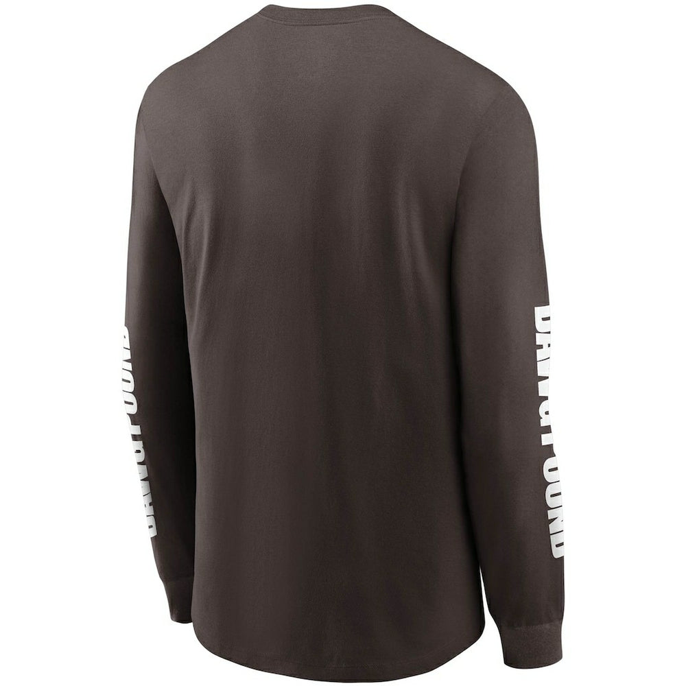 Cleveland Browns Split Local Long Sleeve T-Shirt - Brown | Nike sale