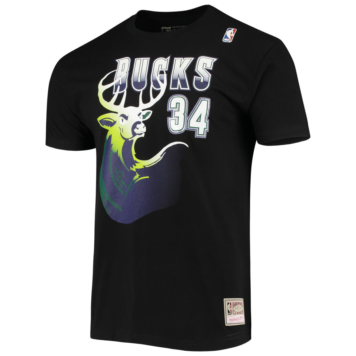 Ray Allen Milwaukee Bucks Hardwood Classics Stitch Name & Number T-Shirt - Black | Mitchell & Ness sale