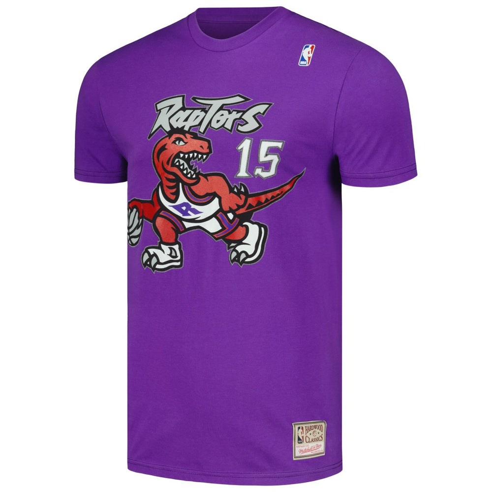 Vince Carter Toronto Raptors Hardwood Classics Stitch Name & Number T-Shirt - Purple | Mitchell & Ness for sale