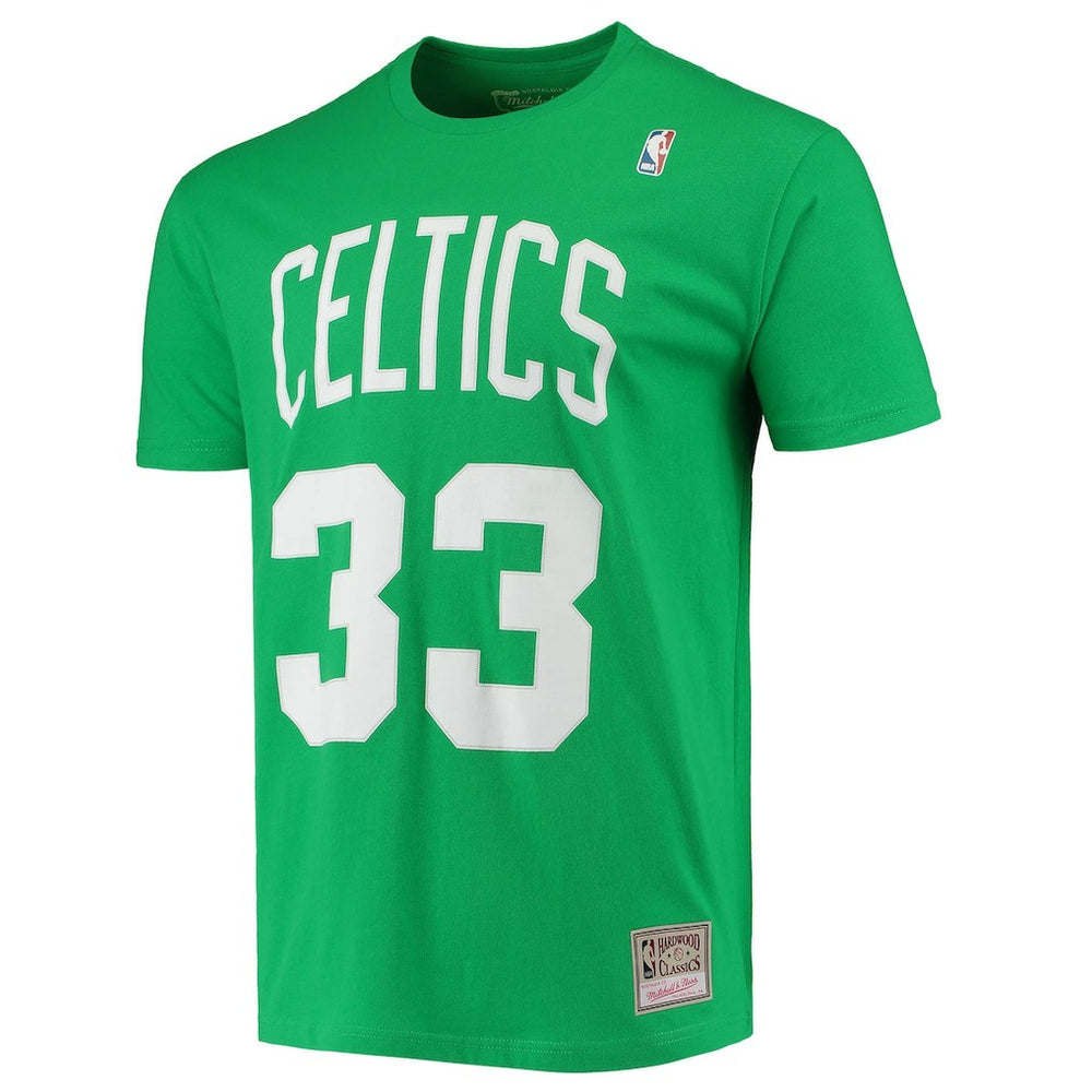 Larry Bird Boston Celtics Hardwood Classics Stitch Name & Number T-Shirt - Kelly Green | Mitchell & Ness online