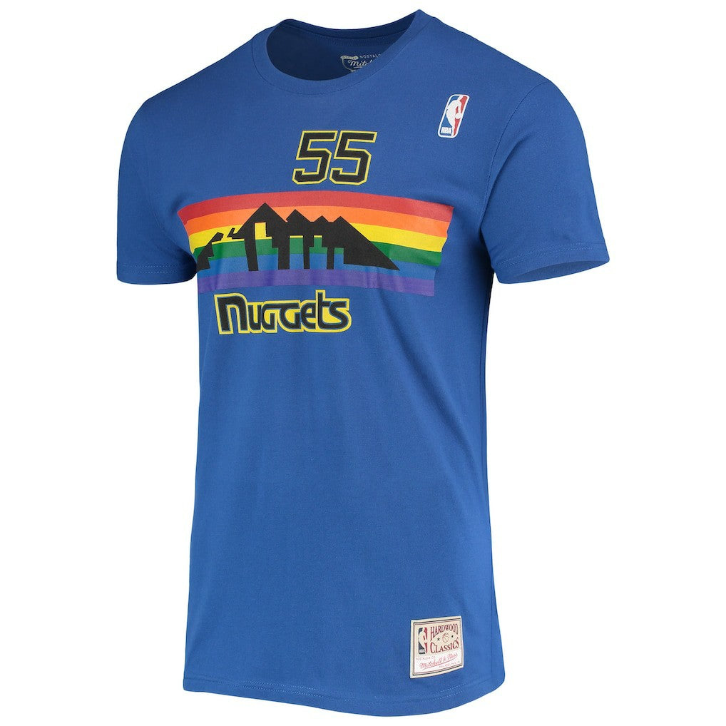 Dikembe Mutombo Denver Nuggets Hardwood Classics Stitch Name & Number T-Shirt sale - Royal | Mitchell & Ness cheap