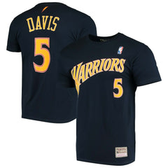 Baron Davis Golden State Warriors Hardwood Classics Stitch Name & Number T-Shirt sale - Navy | Mitchell & Ness shop