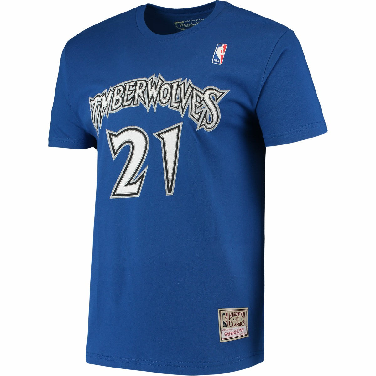 Kevin Garnett Minnesota Timberwolves Hardwood Classics Stitch Name & Number T-Shirt - Blue | Mitchell & Ness shop