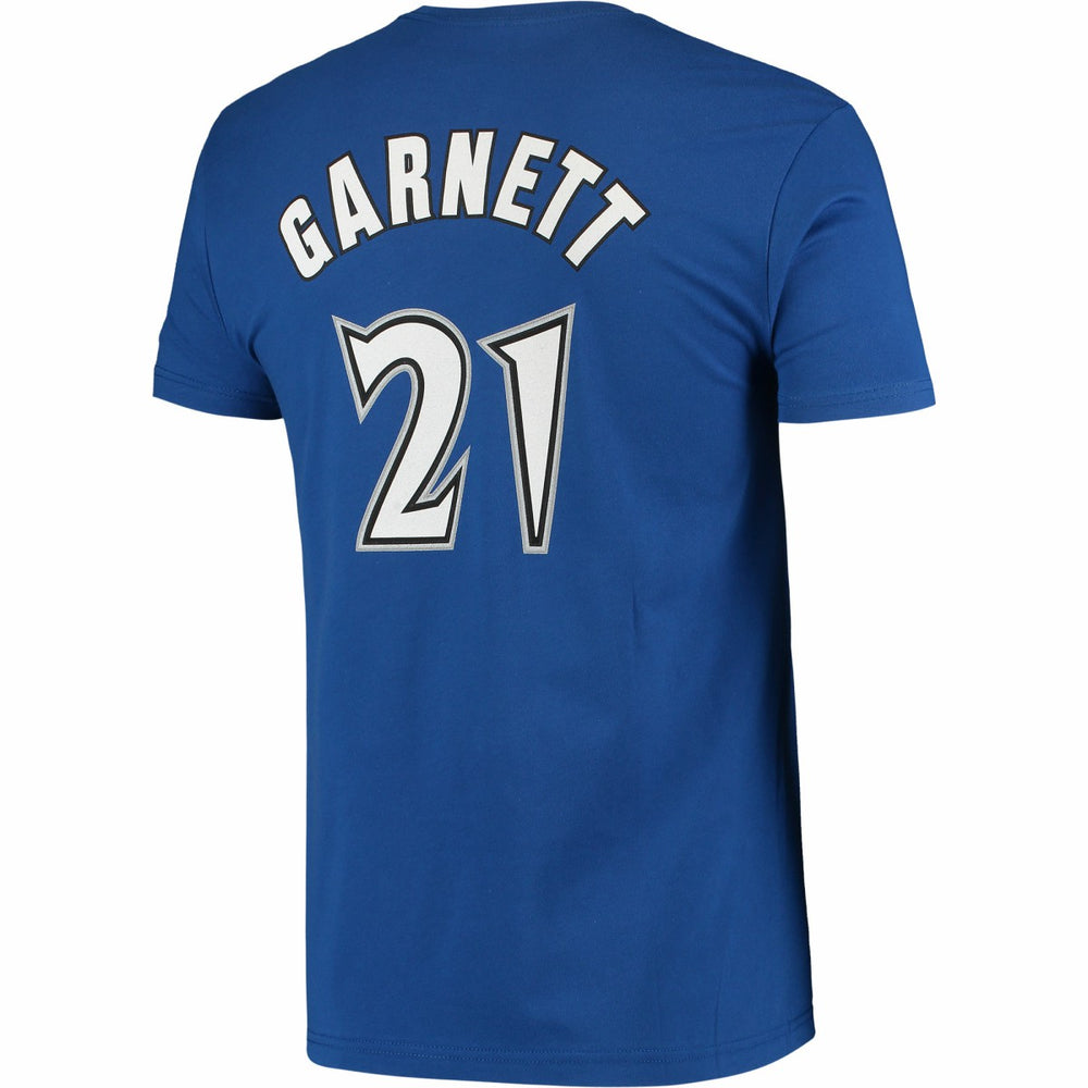 Kevin Garnett Minnesota Timberwolves Hardwood Classics Stitch Name & Number T-Shirt - Blue | Mitchell & Ness shop