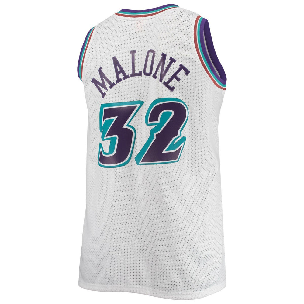 Karl Malone Utah Jazz 1996/97 Big & Tall Hardwood Classics Swingman Jersey - White | Mitchell & Ness for sale