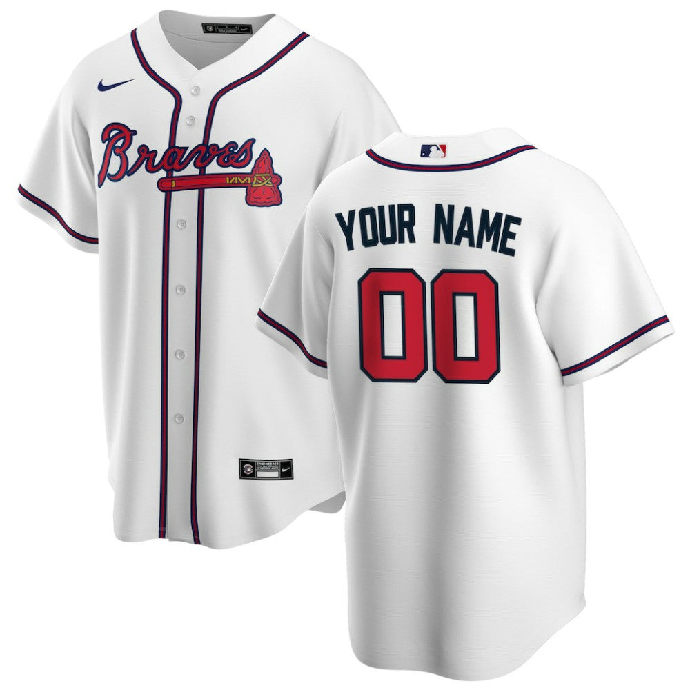 Atlanta Braves Home Replica Custom Jersey - White | Nike