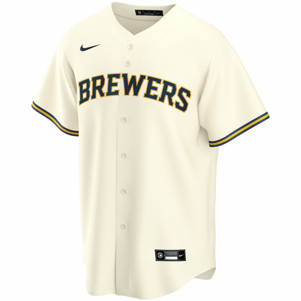 Milwaukee Brewers Home Replica Custom Jersey - Cream | Nike