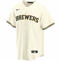 Milwaukee Brewers Home Replica Custom Jersey - Cream | Nike