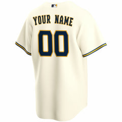 Milwaukee Brewers Home Replica Custom Jersey - Cream | Nike