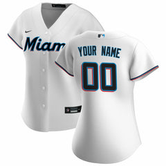 Miami Marlins Women's Home Replica Custom Jersey - White | Nike