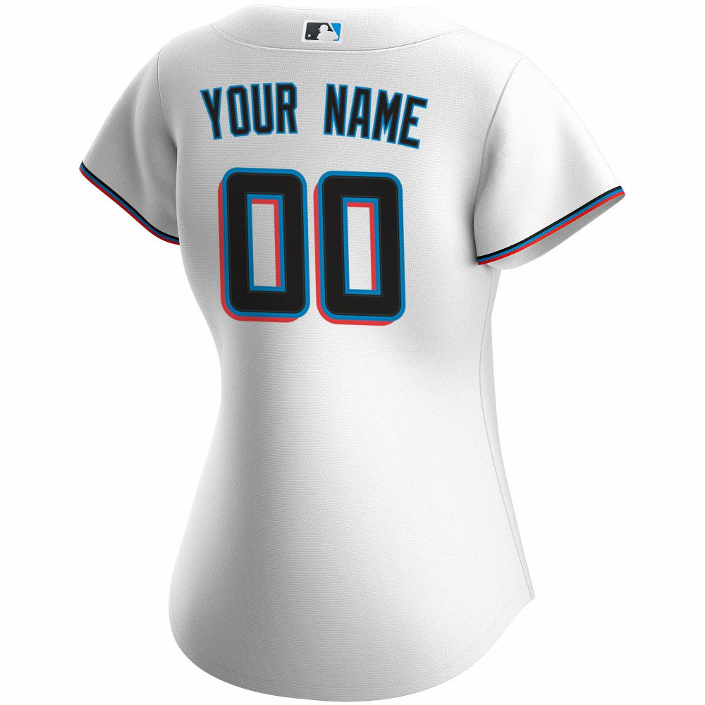 Miami Marlins Women's Home Replica Custom Jersey - White | Nike