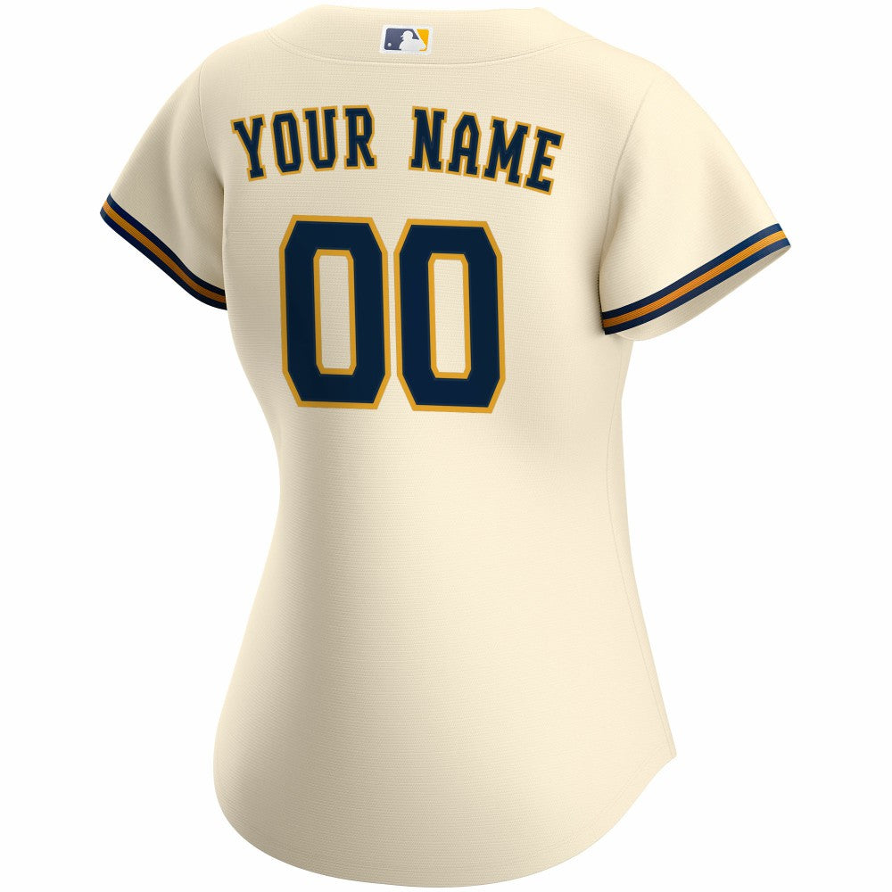 Milwaukee Brewers Women's Home Replica Custom Jersey - Cream | Nike