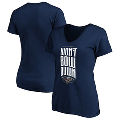 New Orleans Pelicans Women's Won't Bow Down V-Neck T-Shirt - Navy for sale
