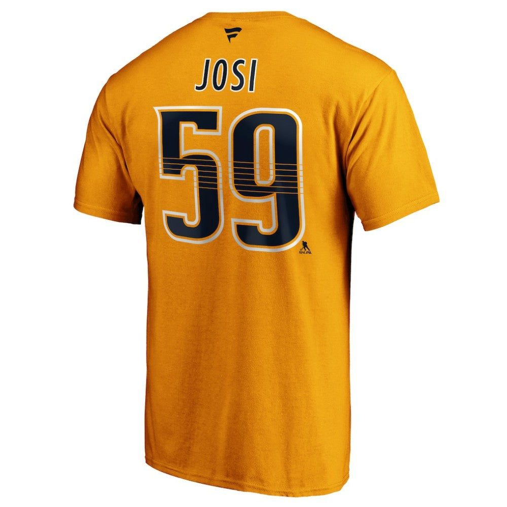 Roman Josi Nashville Predators Fanatics Authentic Stack Player Name & Number T-Shirt Gold