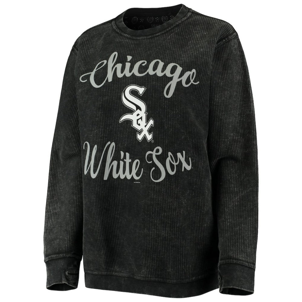 Chicago White Sox G-III 4Her by Carl Banks Women's Script Comfy Cord Pullover Sweatshirt - Black