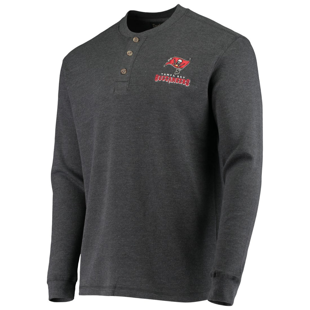 Tampa Bay Buccaneers Dunbrooke Logo Maverick Thermal Henley Long Sleeve T-Shirt - Charcoal for sale