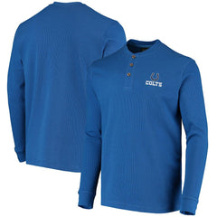 Indianapolis Colts Dunbrooke Logo Maverick Thermal Henley Long Sleeve T-Shirt - Royal discount