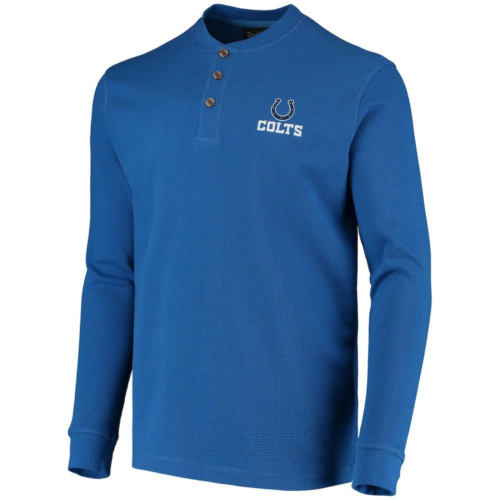 Indianapolis Colts Dunbrooke Logo Maverick Thermal Henley Long Sleeve T-Shirt - Royal discount