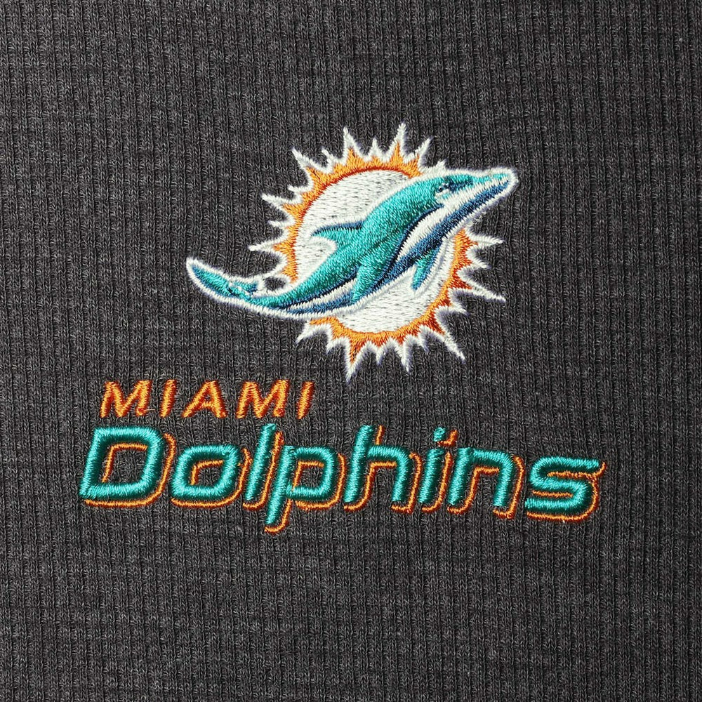 Miami Dolphins Dunbrooke Logo Maverick Thermal Henley Long Sleeve T-Shirt - Charcoal cheap