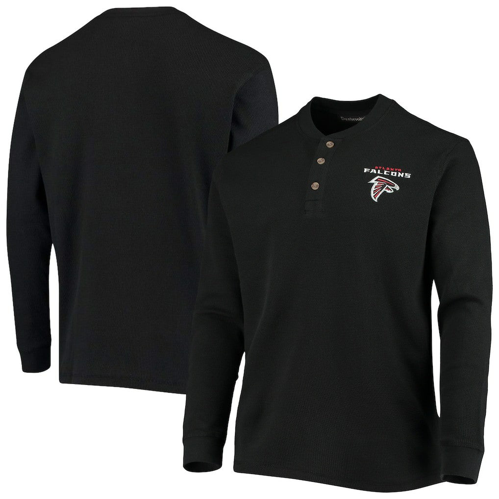 Atlanta Falcons Dunbrooke Logo Maverick Thermal Henley Long Sleeve T-Shirt - Black for sale