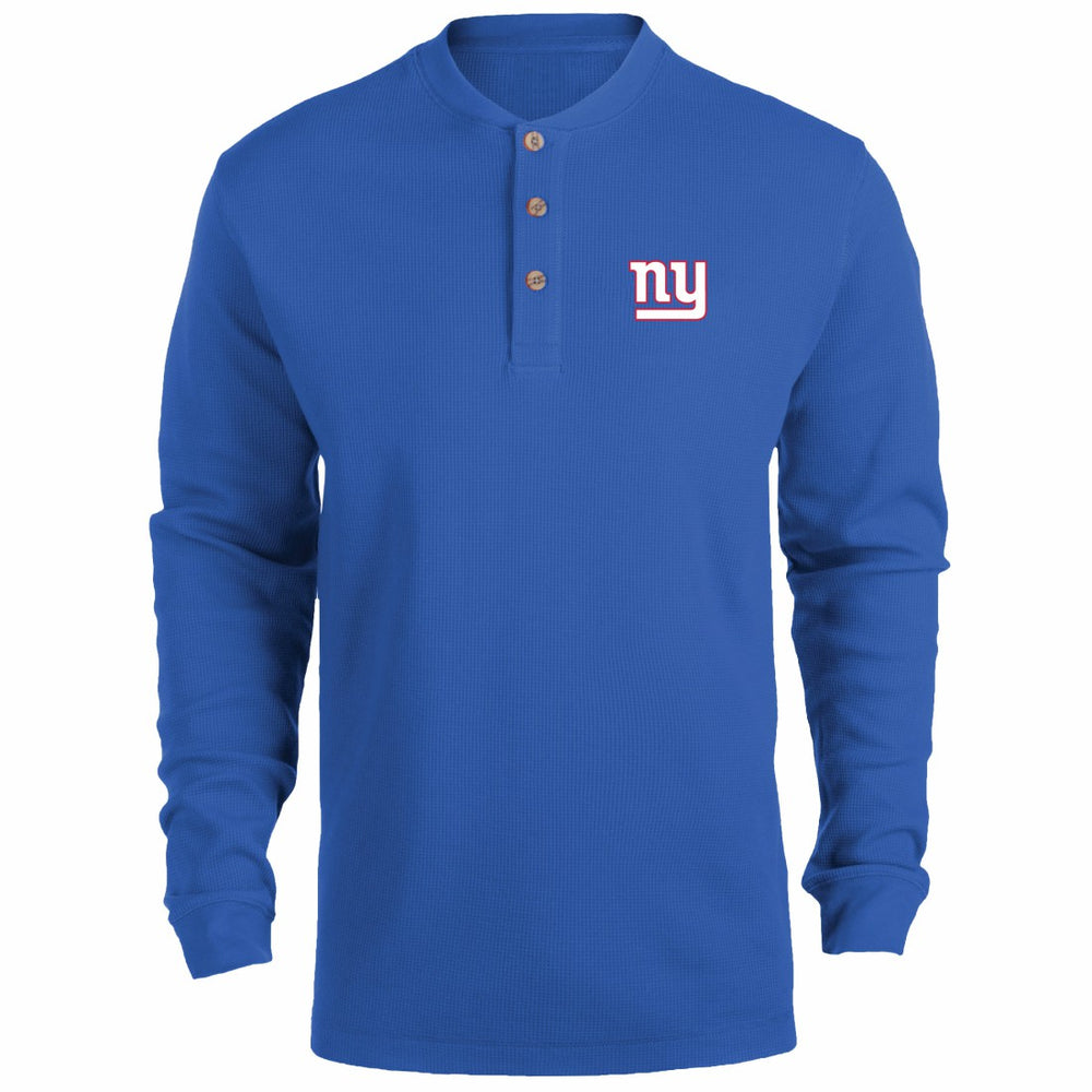 New York Giants Dunbrooke Logo Maverick Thermal Henley Long Sleeve T-Shirt - Royal for sale